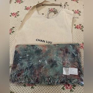 Chan Luu Bluefin Watercolor Cashmere and Silk Scarf with bag. New in packaging